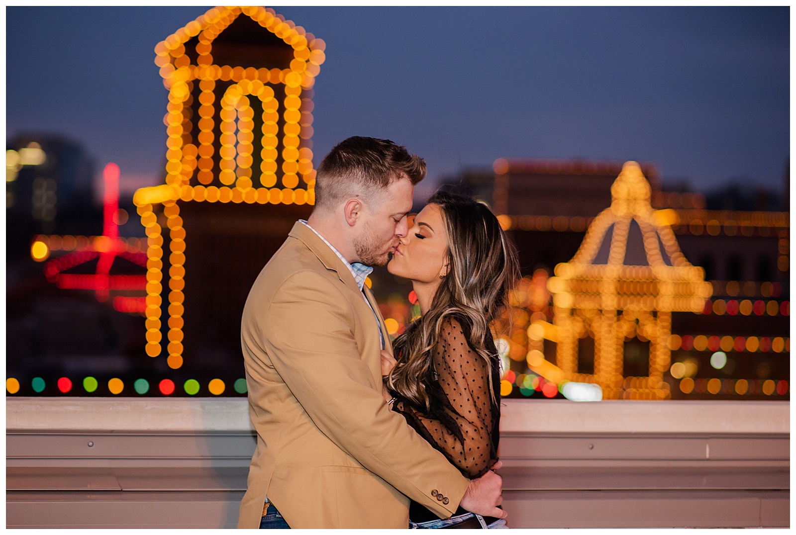 Country Club Plaza Christmas Lights Engagement Session